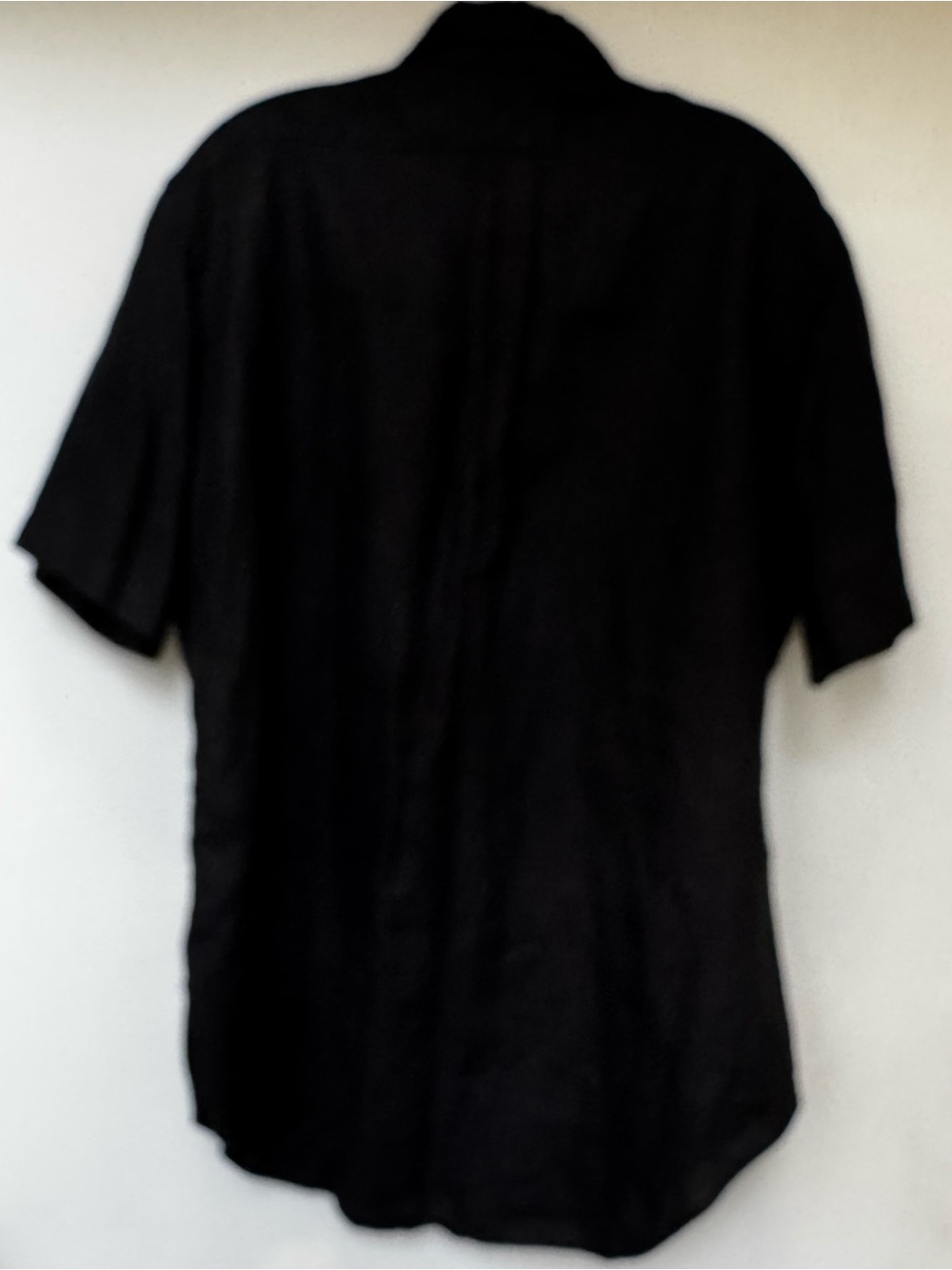 Ralph Lauren Linen Black Short-Sleeve Button-Down Shirt with Purple Pony - Picture 4 of 6